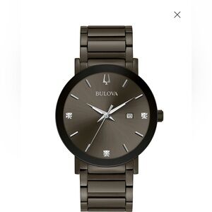 Bulova Dark Gray Stainless Steel Watch